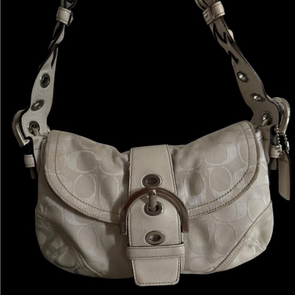 Y2K Coach Soho Jacquard ivory mini bag